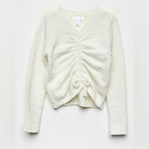 White Fawn Girls Cinch Sweater